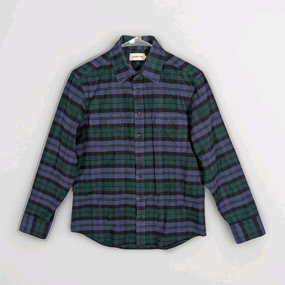 Taylor Stitch Yosemite Flannel Shirt Men's Small (38) Blackwatch Plaid Button Up